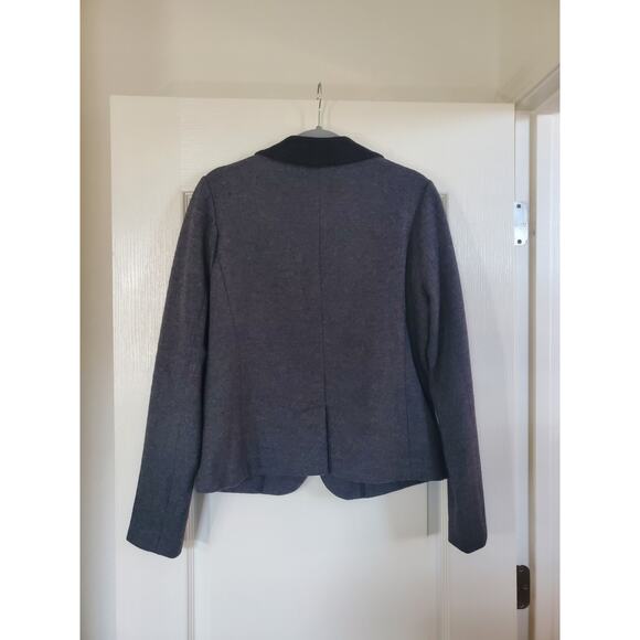 J. Crew Tuxedo 100% Wool Grey Black Preppy 1-Button Jacket Blazer, Women's 12 - Picture 9 of 13